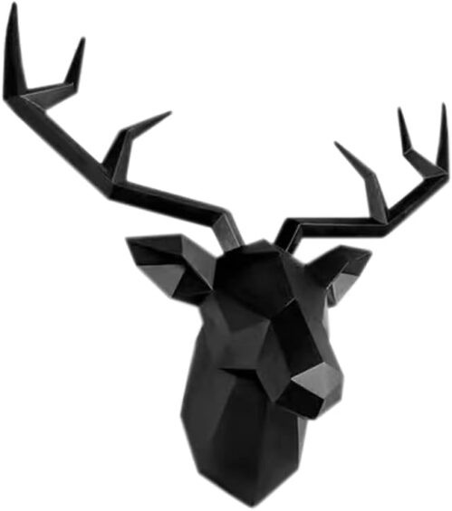 Geometric Deer Head Wall Sculpture