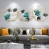 Gold 3D Ginkgoblatt Wandskulptur - 150x50 cm