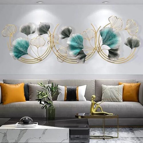 Gold 3D Ginkgo Leaf Wall Sculpture - 150X50 Cm