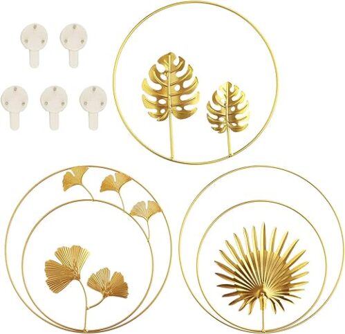 Gold 3D Metal Ginkgo Wall Art