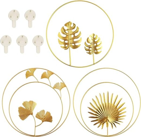 Gold 3D Metal Ginkgo Wall Art