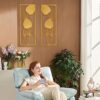 Golden Ruffled Fan Palm Metal Wall Art - Set of 2