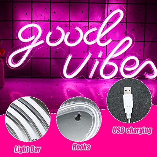 Good Vibes Neon LED Sign, USB Powered