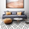 Grey Squares Washable Kitchen Rug – 40x80 cm