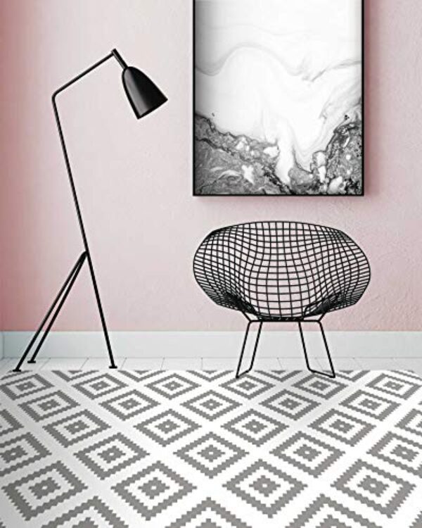 Grey Squares Washable Kitchen Rug – 40x80 cm