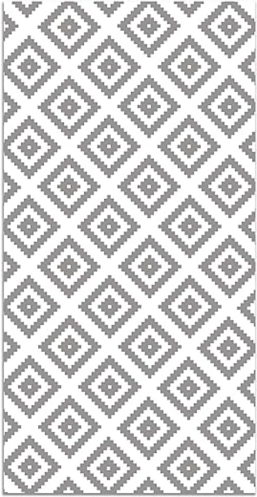 Grey Squares Washable Kitchen Rug – 40X80 Cm
