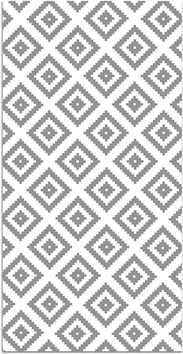 Grey Squares Washable Kitchen Rug – 40x80 cm