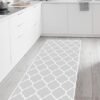 Grey Vinyl Quatrefoil Rug, 66x180 cm