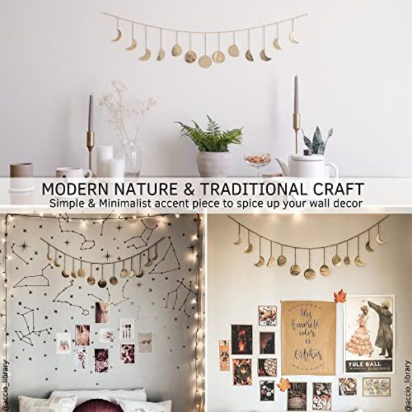 Hammered Gold Moon Phase Garland - 91cm