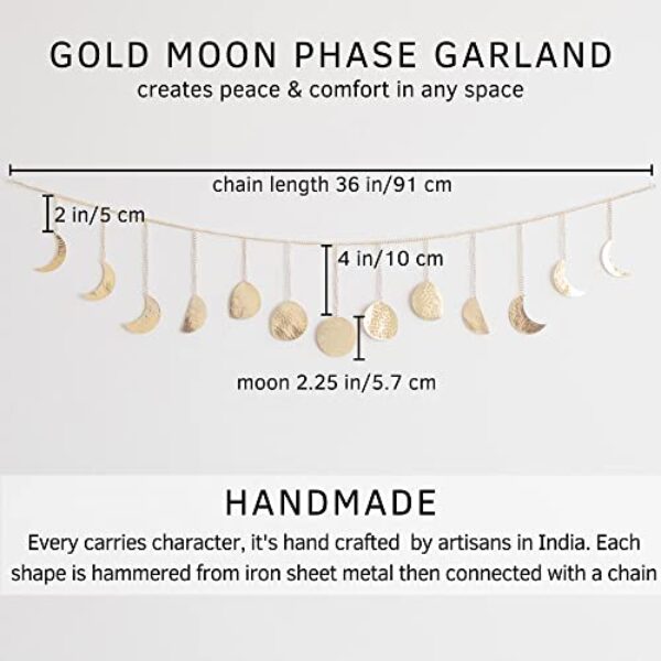 Hammered Gold Moon Phase Garland - 91cm