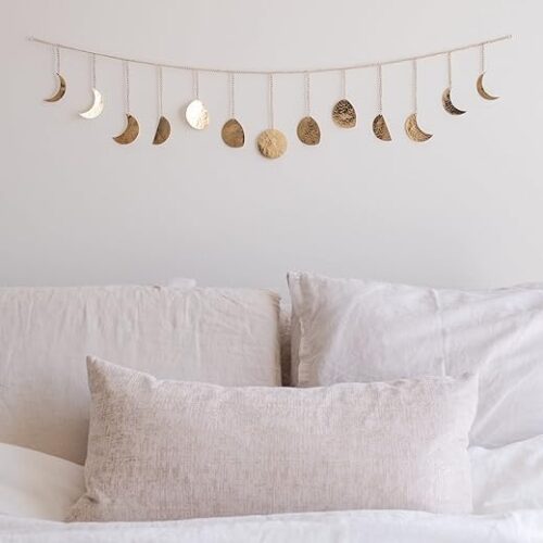 Hammered Gold Moon Phase Garland - 91Cm