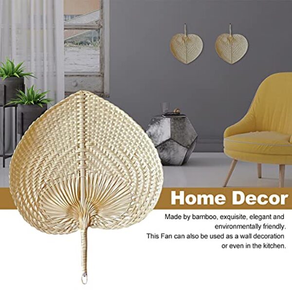 Handmade Bamboo Rattan Fans - Natural, 2 Pack