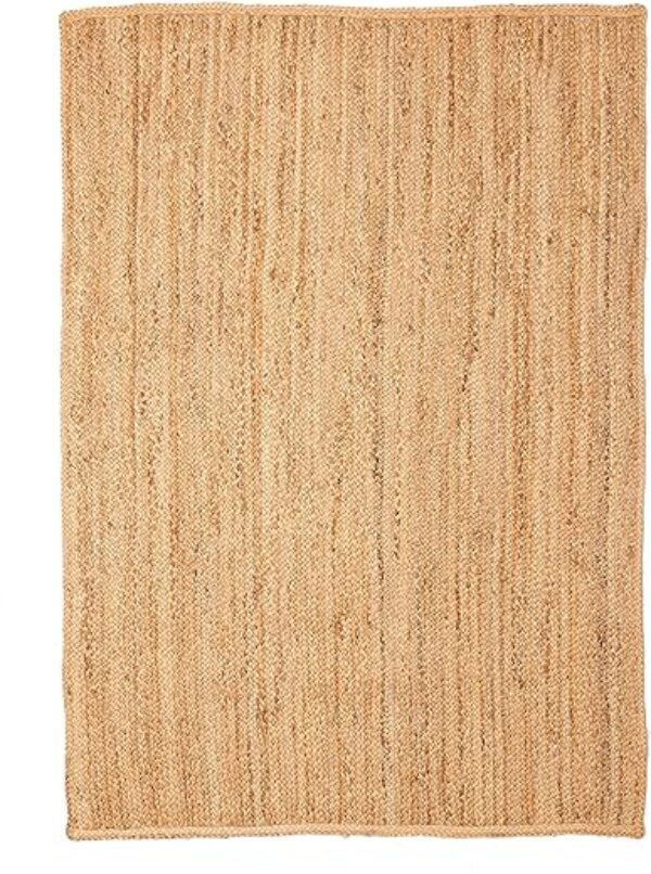 Handgefertigter Boho-Jute-Teppich, 200x140cm Natur, strapazierfähig, Outdoor