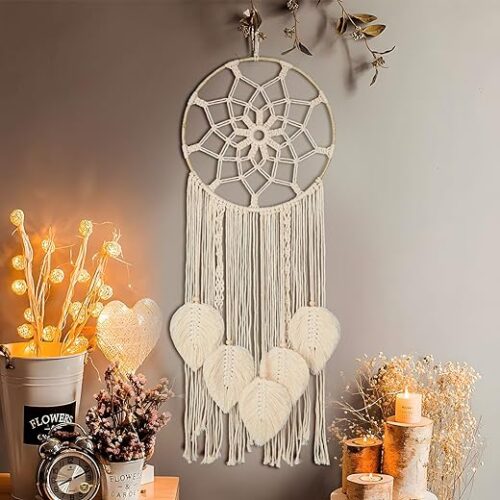 Handmade Boho Macrame Dream Catcher With Tassels, Large 88Cm