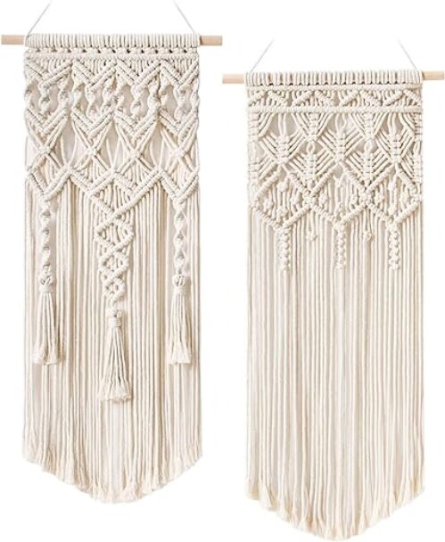 Handmade Boho Macrame Wall Art - 2 Pieces