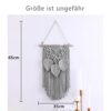 Handmade Boho Macrame Wall Hanging - Grey, 65x35 cm