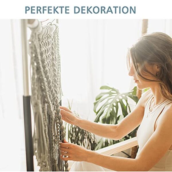 Handmade Boho Macrame Wall Hanging - Grey, 65x35 cm