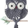Handmade Macrame Owl Wall Hanging - Cotton, 33.4" x 11.8
