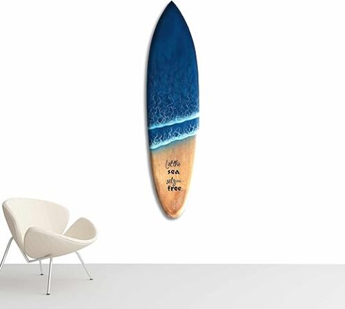 Handmade Mango Wood Decorative Surfboard – Bohemian Wall Art