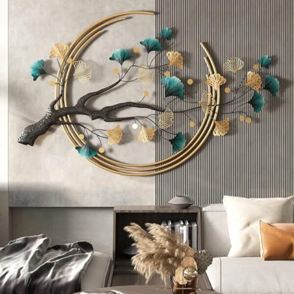 Handmade Metal Ginkgo Tree Wall Art - 110 x 68 cm