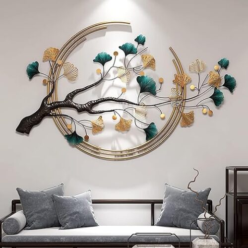 Handmade Metal Ginkgo Tree Wall Art - 110 X 68 Cm