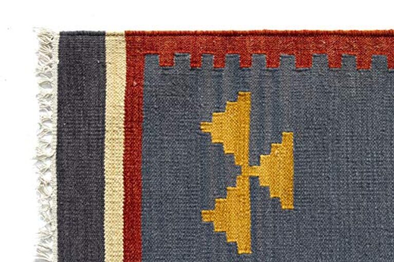 Handgewebter geometrischer Wollteppich, 230x160cm
