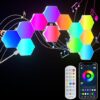 Hexagon RGB LED Gaming Wall Lights, 12 Pack