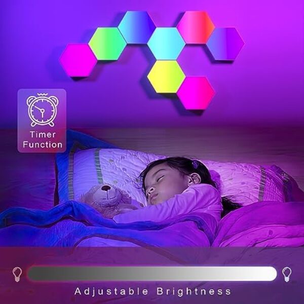 Hexagon RGB LED Gaming Wall Lights, 12 Pack