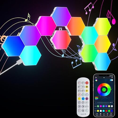 Hexagon Rgb Led Gaming Wall Lights, 12 Pack