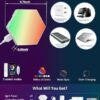 Hexagon RGB LED Gaming Wall Lights - 8 Pack
