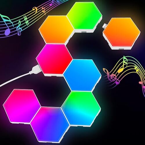Hexagon Rgb Led Gaming Wall Lights - 8 Pack