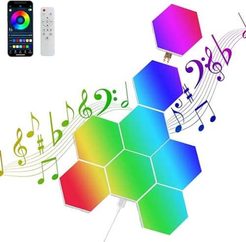 Hexagon Rgb Music Sync Wall Light Panels (8er Pack)