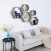 Hexagonal Floating Shelves Set, Driftwood Vintage Grey