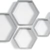 Hexagonal Floating Shelves Set, Driftwood Vintage Grey