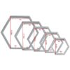 Hexagonal Floating Shelves Set, Driftwood Vintage Grey