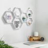 Hexagonal Grey & White Wall Shelves Set (6 Pieces)
