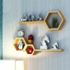 Hexagonal Wall Shelves Set for Modern Farmhouse Decor (5 pcs)