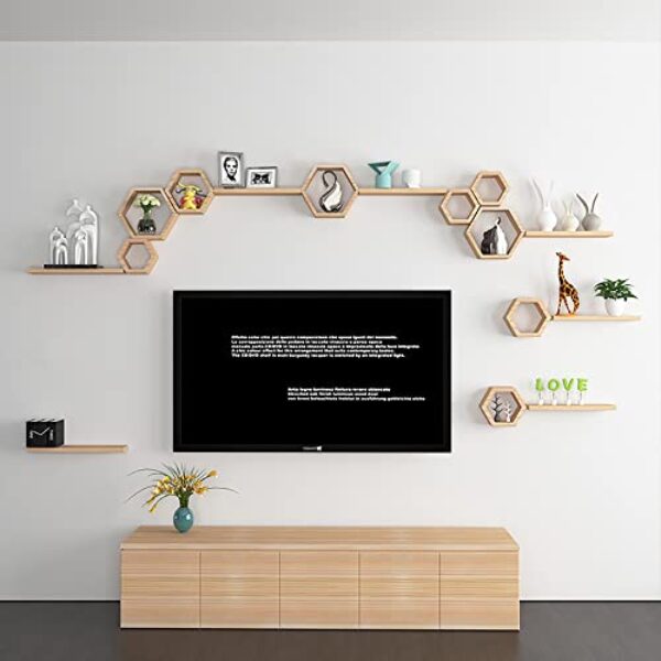 Hexagonal Wall Shelves Set for Modern Farmhouse Decor (5 pcs)