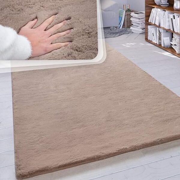 High Pile Shag Rug, Beige, 200 cm
