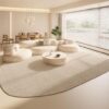 Irregular Cream Rug - Soft, Large, Anti-Slip