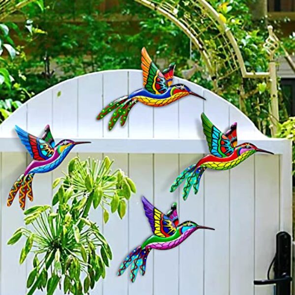 Kyduu 4-Piece 3D Hummingbird Metal Art