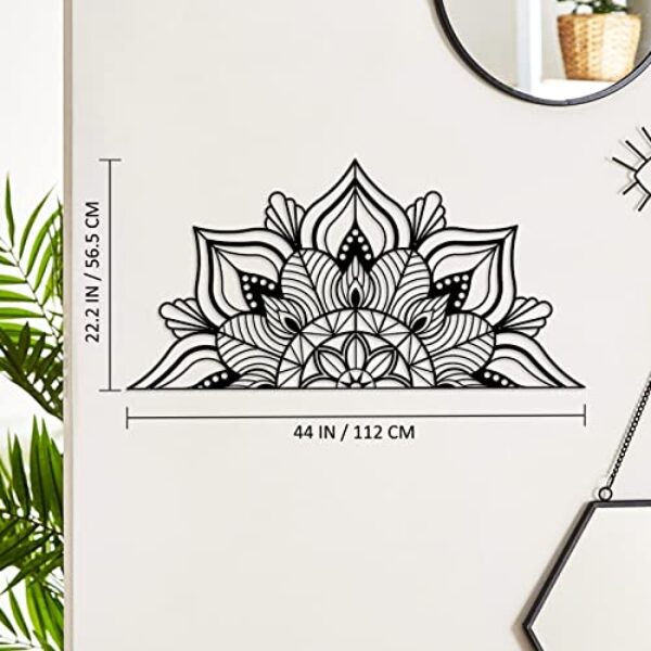 Large Black Metal Mandala Wall Art for Home/Office