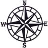 Großer schwarzer nautischer Kompass - 28cm - Wandkunst