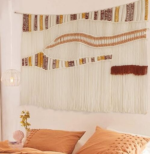 Large Boho Colorful Macrame Wall Hanging 47&Quot;X39