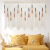 Large Boho Macrame Wall Hanging with Beads, 167x112 cm