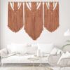Large Boho Macrame Wall Hanging with Wood Beads (Brown, 43x30)