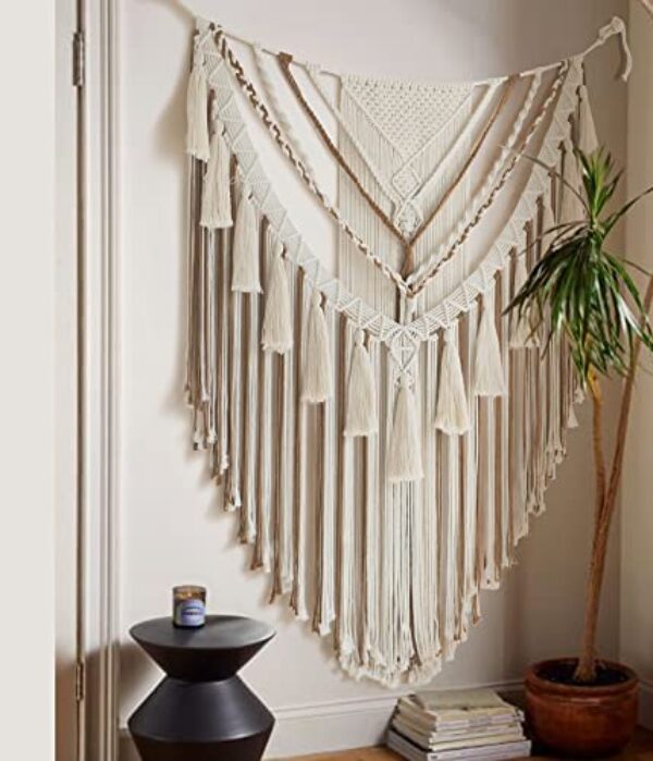 Large Brown Boho Macrame Wall Hanging - 55"x47