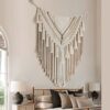 Large Brown Boho Macrame Wall Hanging - 55"x47