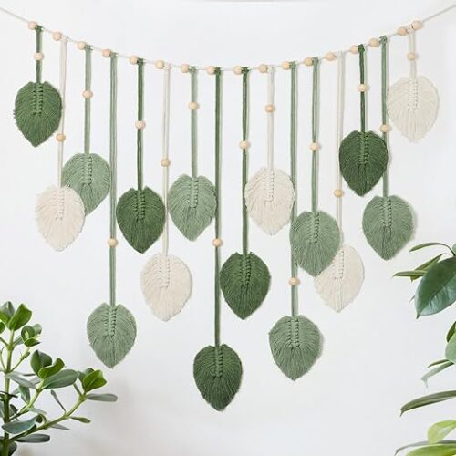 Large Green Boho Macrame Wall Hanging Tapestry