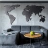Large Metal World Map Wall Art